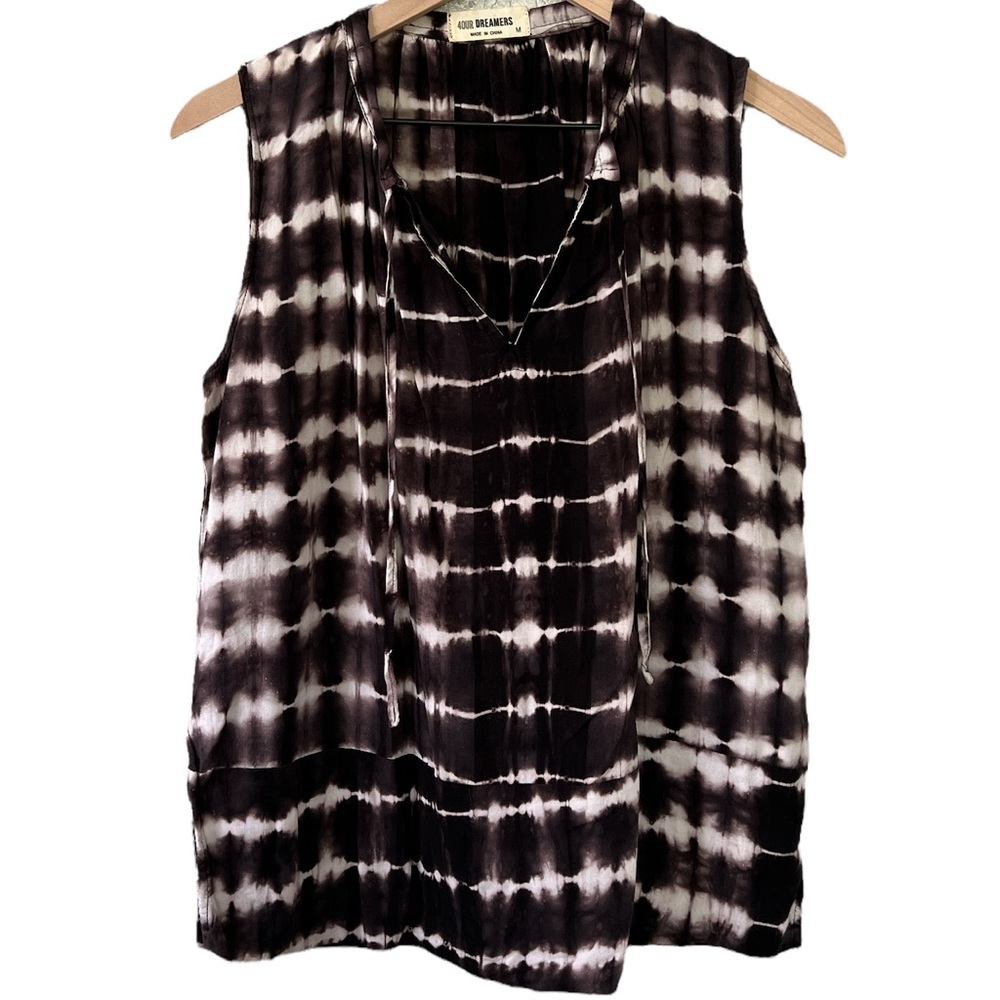 4our Dreamers Tie Dye Sleeveless Side Slit Top Medium